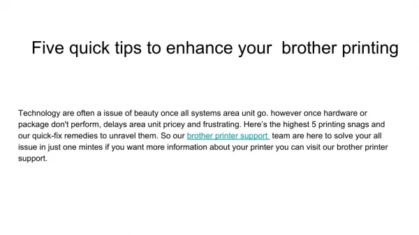 Five quick tips to enhance your brother printing
