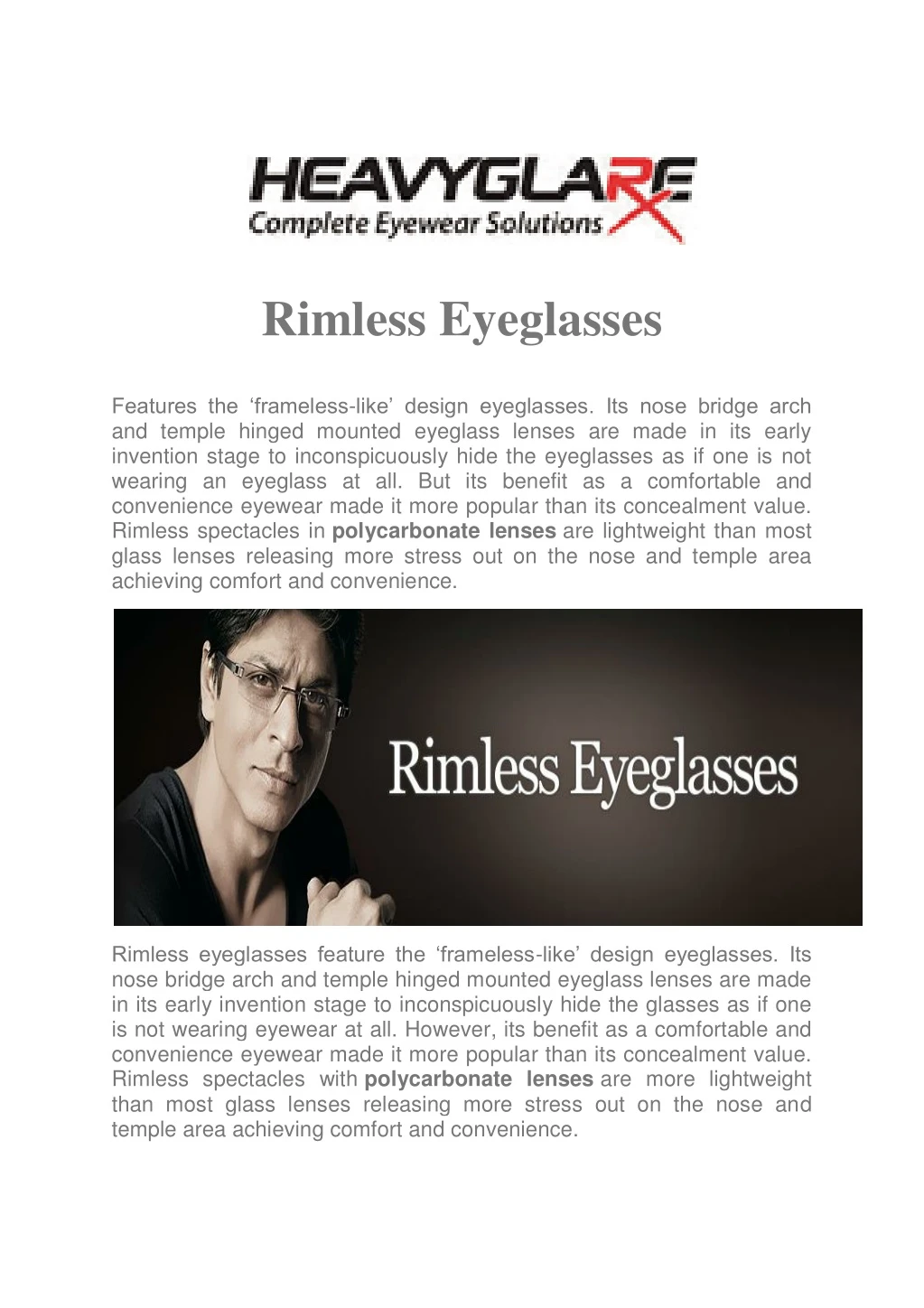 rimless eyeglasses