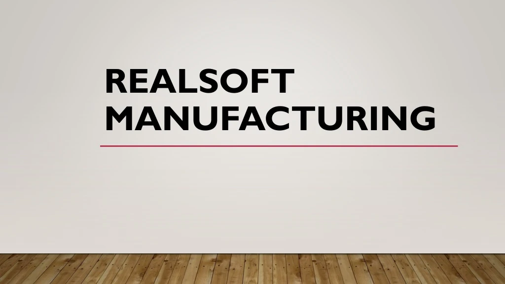 realsoft manufacturing