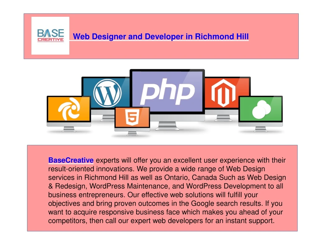 web designer and developer in richmond hill