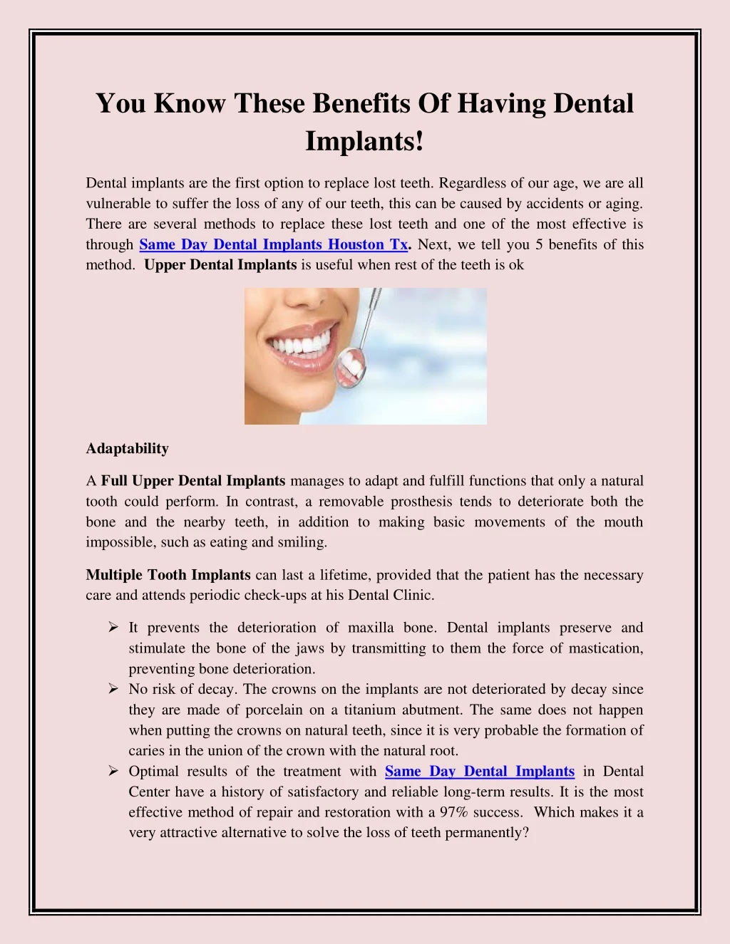 you know these benefits of having dental implants