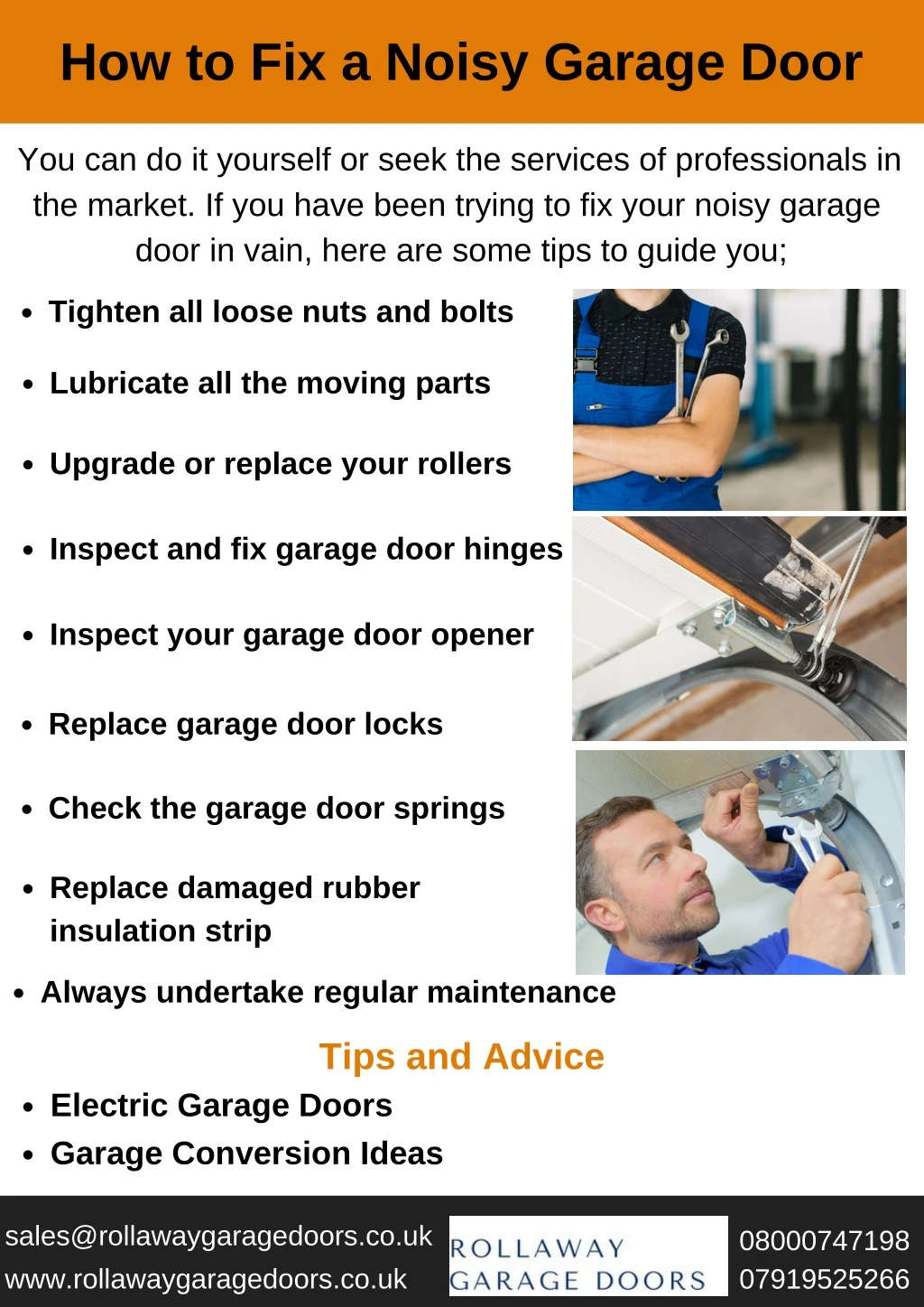 how to fix a noisy garage door