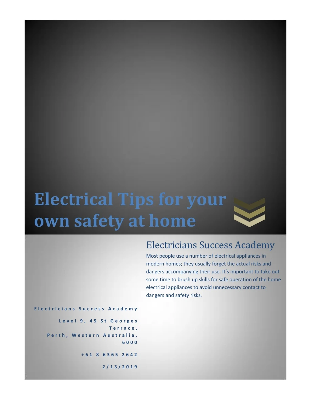 electrical tips for your own safety at home