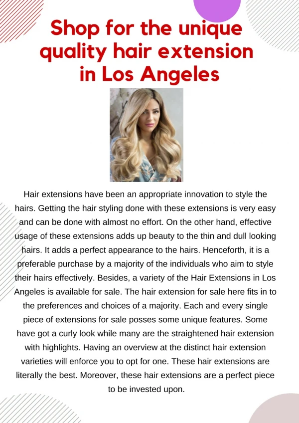 Shop for the unique quality hair extension in Los Angeles