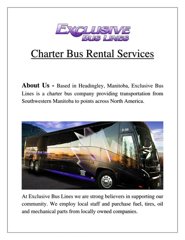 Charter Bus Rental Services