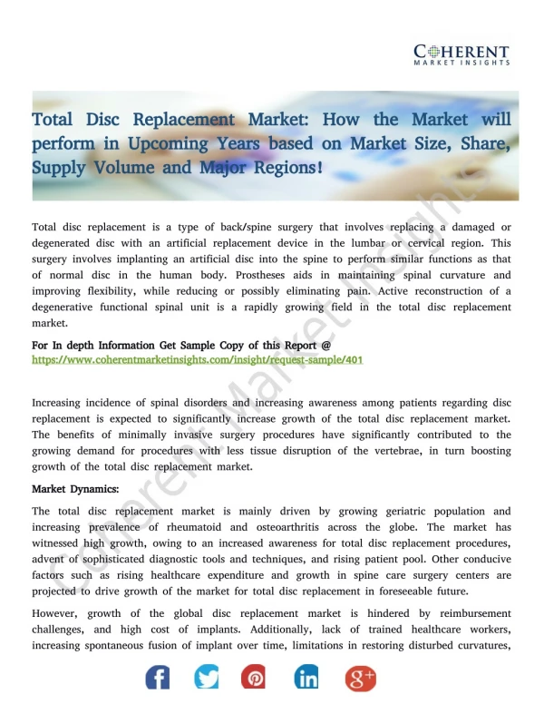 Total Disc Replacement Market - Global Industry Insights, Trends, Outlook 2018-2026