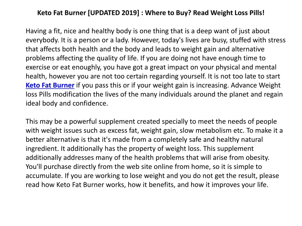 keto fat burner updated 2019 where to buy read weight loss pills