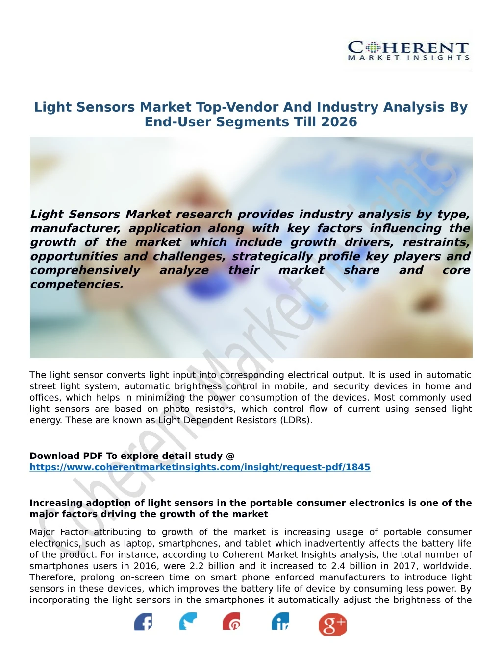 light sensors market top vendor and industry