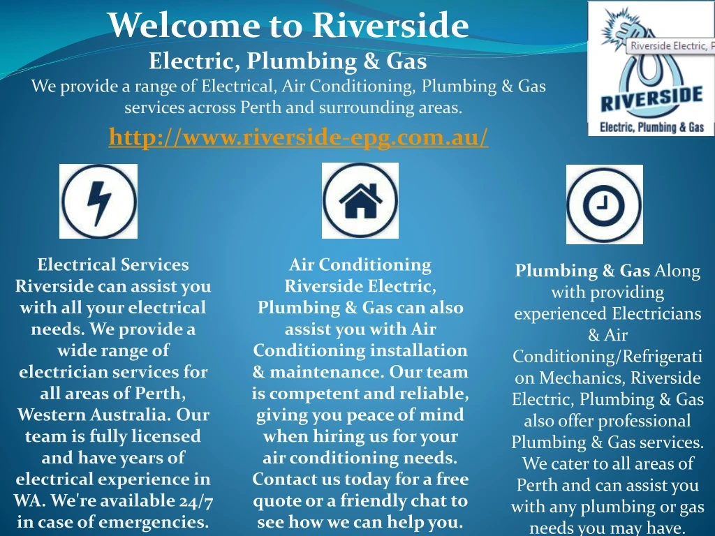 welcome to riverside electric plumbing