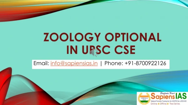Zoology Optional in UPSC CSE
