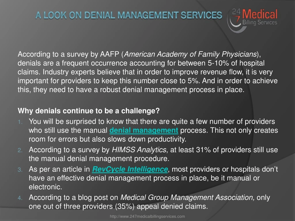 a look on denial management services