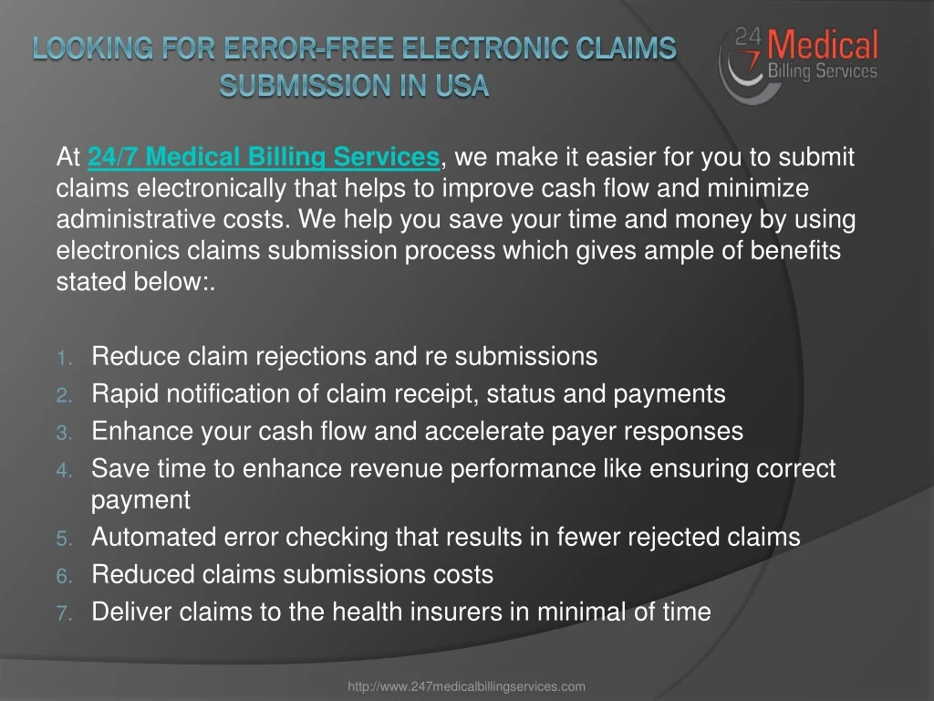 looking for error free electronic claims submission in usa
