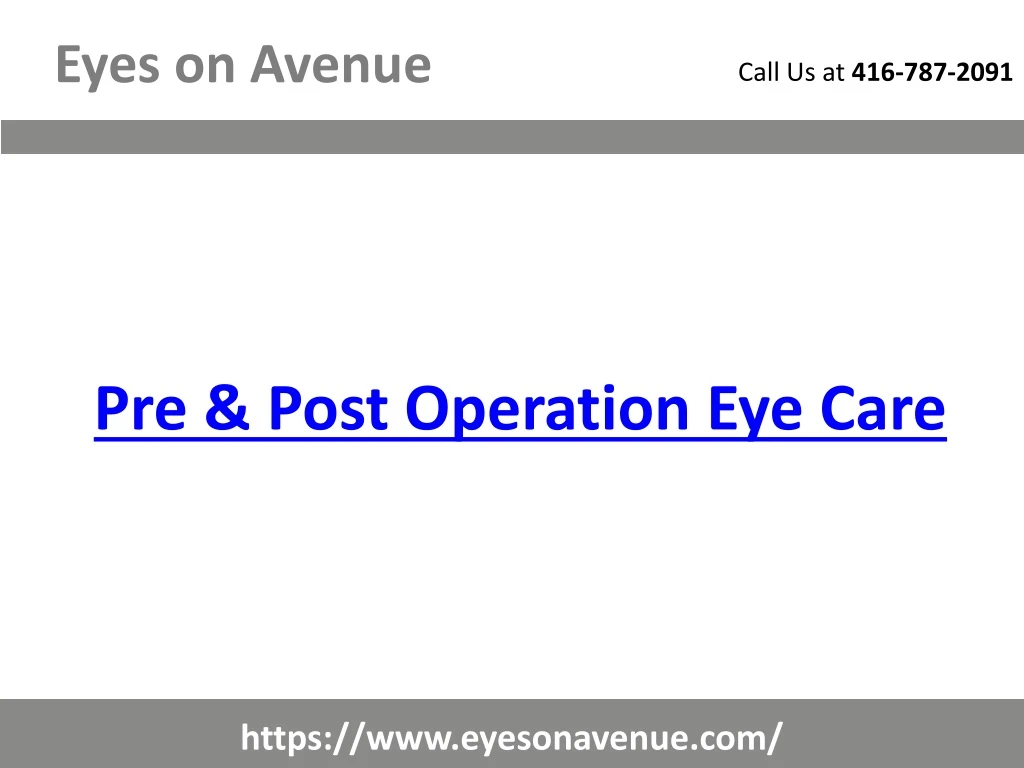 pre post operation eye care