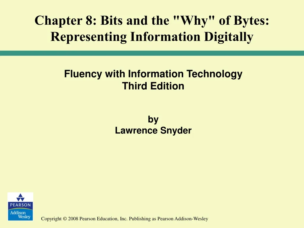 chapter 8 bits and the why of bytes representing