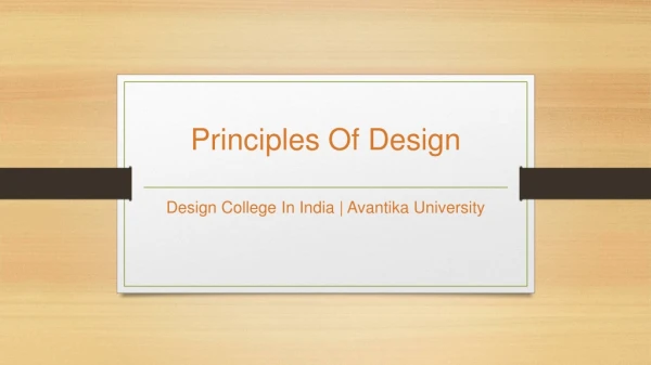 Principles of Design - Design College in India - Avantika University