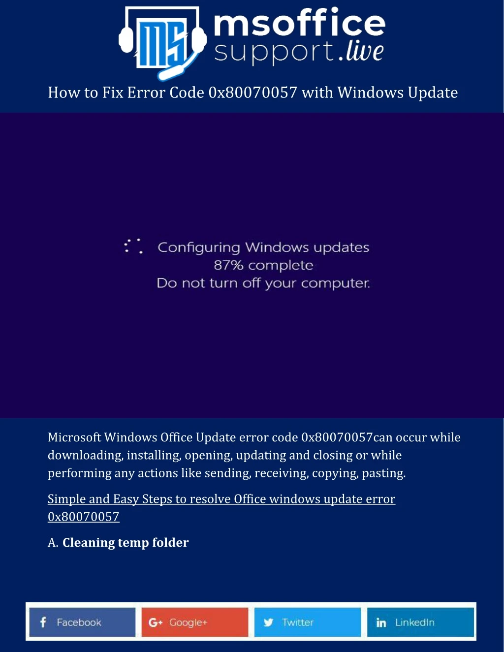 how to fix error code 0x80070057 with windows