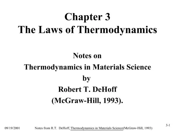 Chapter 3 The Laws of Thermodynamics