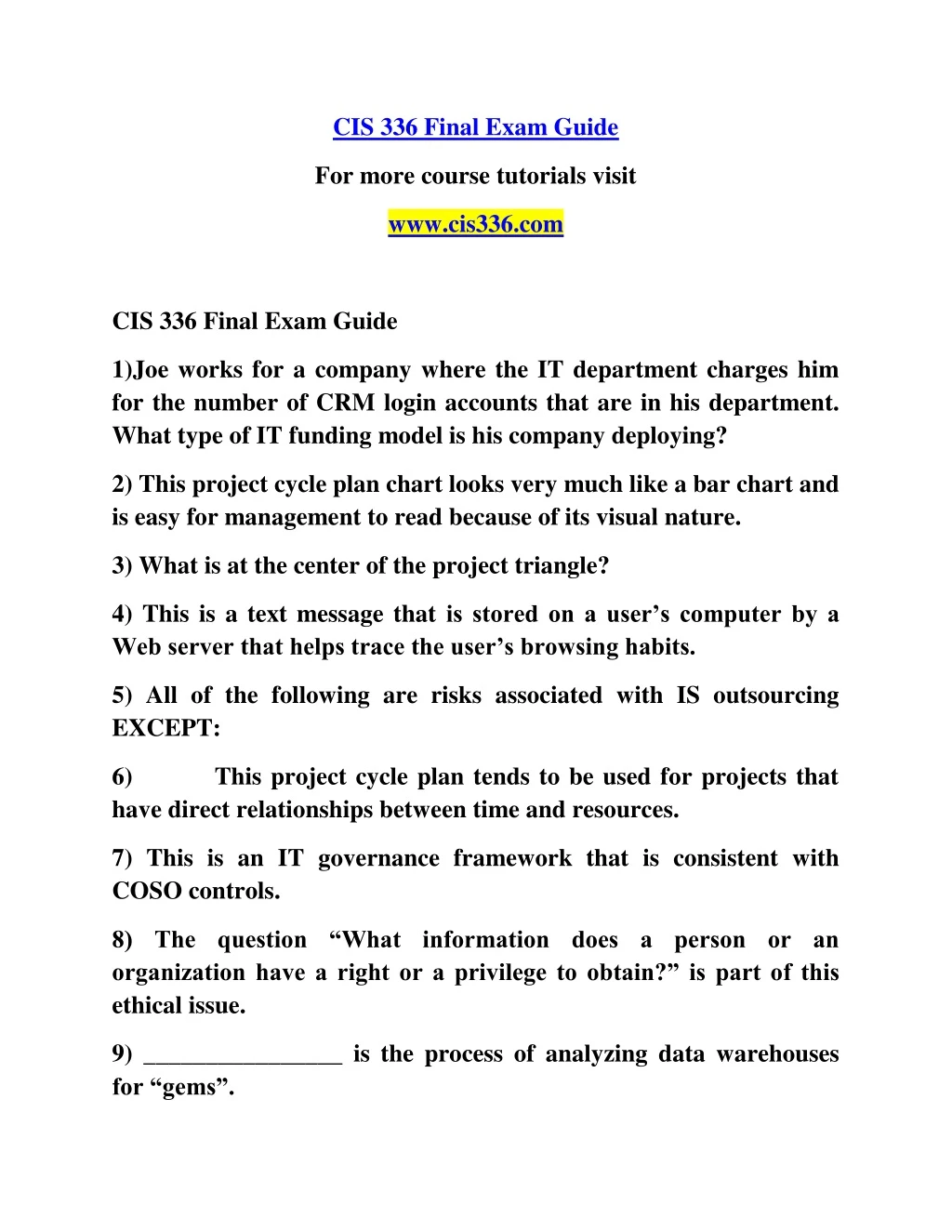 cis 336 final exam guide