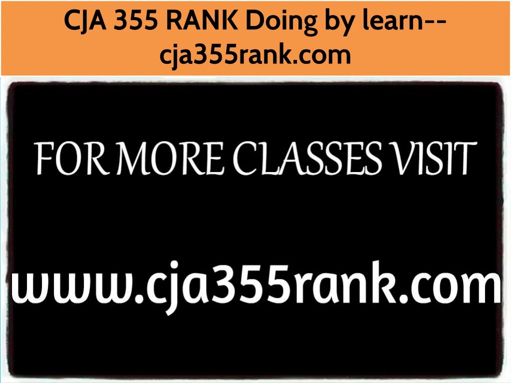 cja 355 rank doing by learn cja355rank com