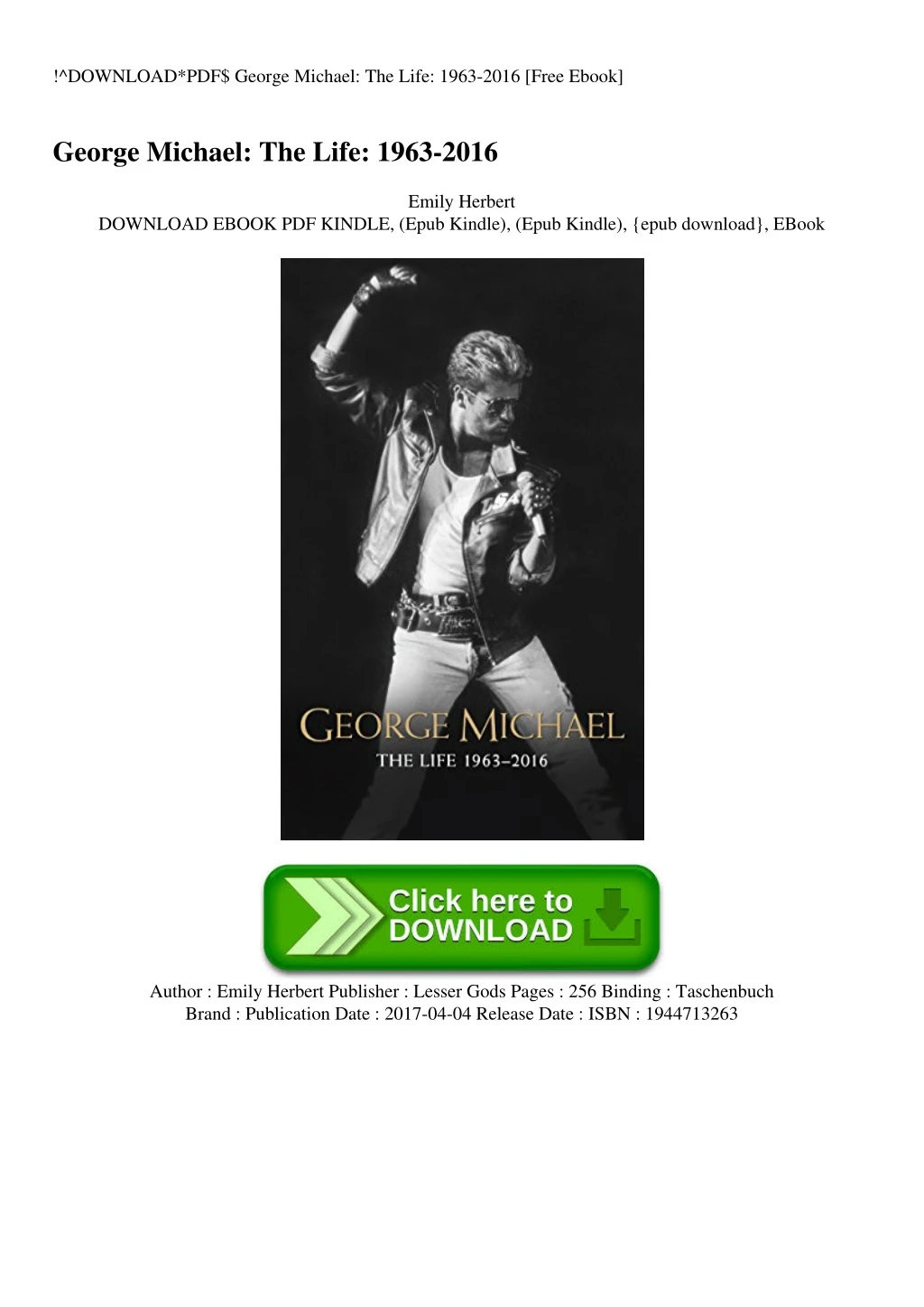 download pdf george michael the life 1963 2016