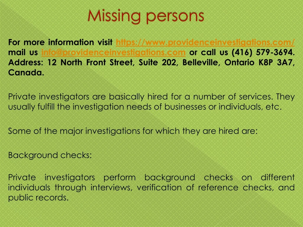 missing persons