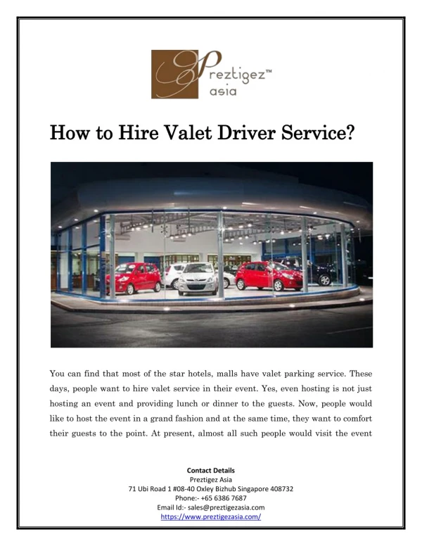 How to Hire Valet Driver Service?