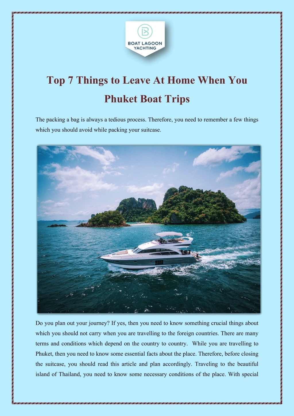 top 7 things to leave at home when you