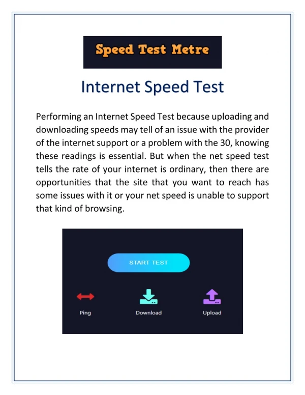 Best Internet Speed Test Tool - Speedtestmetre