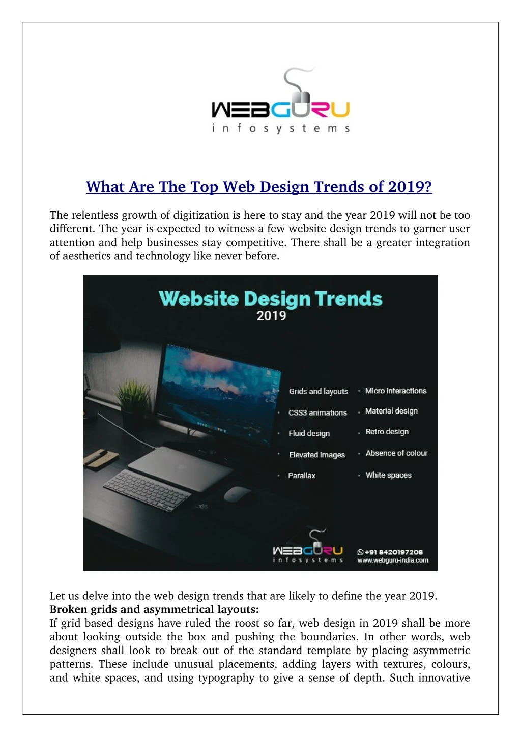 what are the top web design trends of 2019
