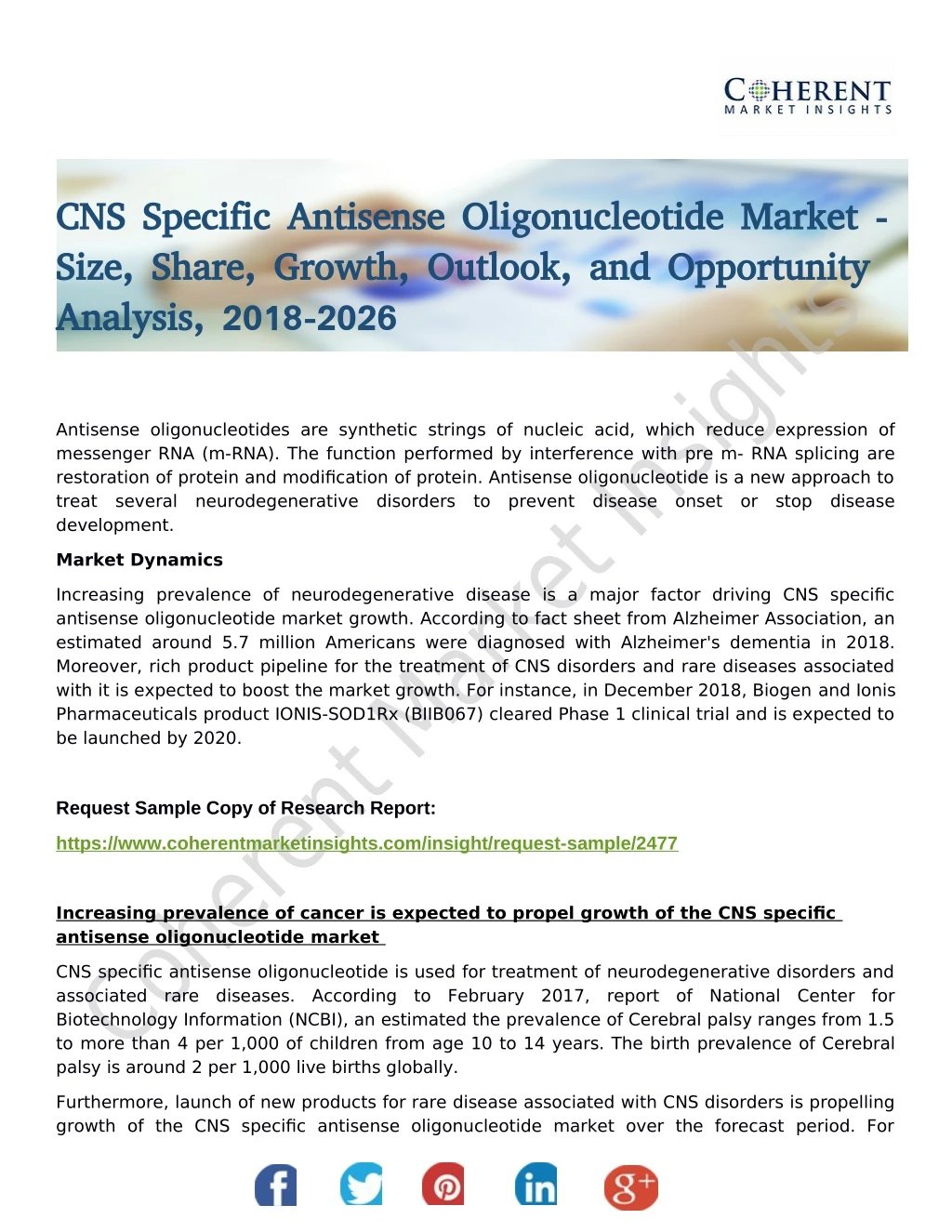 cns specific antisense oligonucleotide market