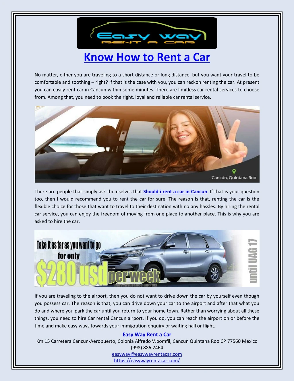 know how to rent a car