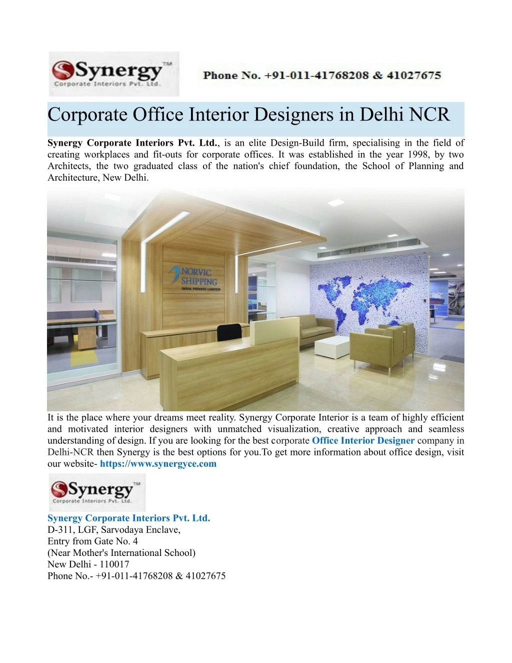 corporate office interior designers in delhi ncr