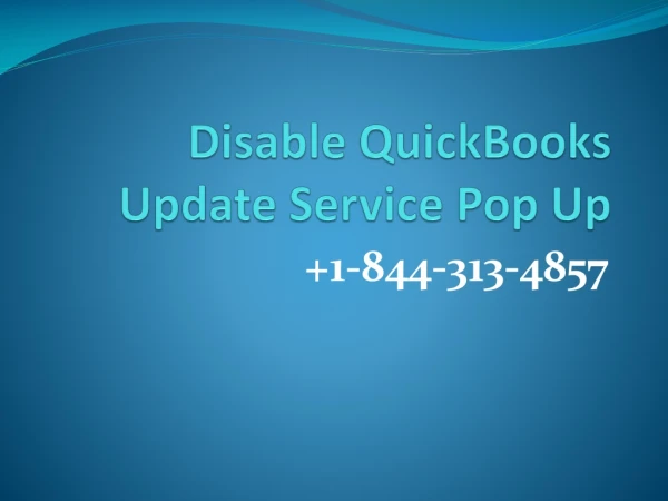 Disable QuickBooks Update Service Pop Up