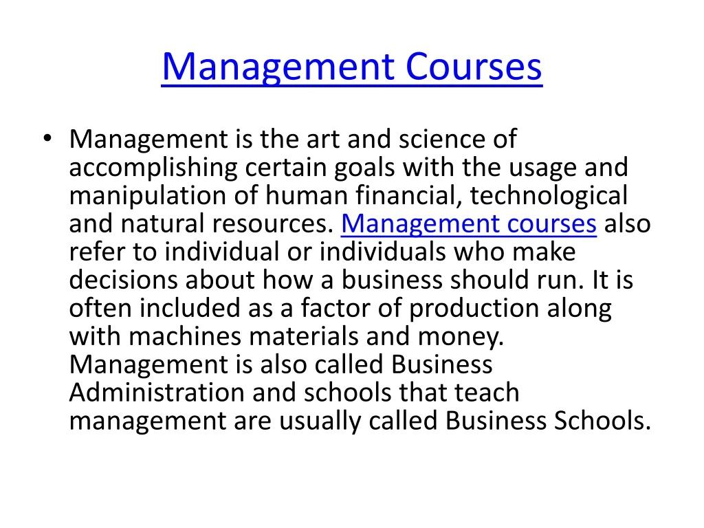 management courses