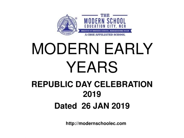 MODERN EARLY YEARS REPUBLIC DAY CELEBRATION 2019