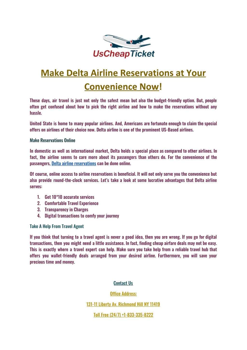 make delta airline reservations at your