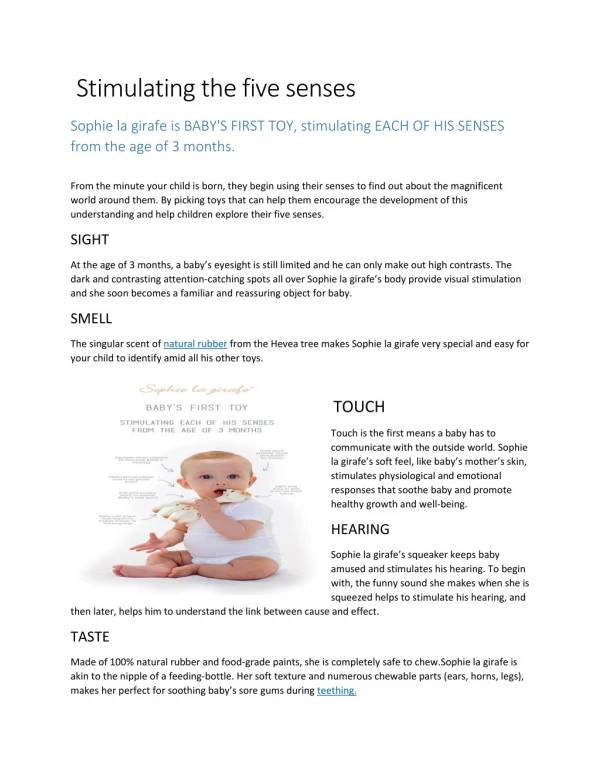 stimulating the five senses your baby