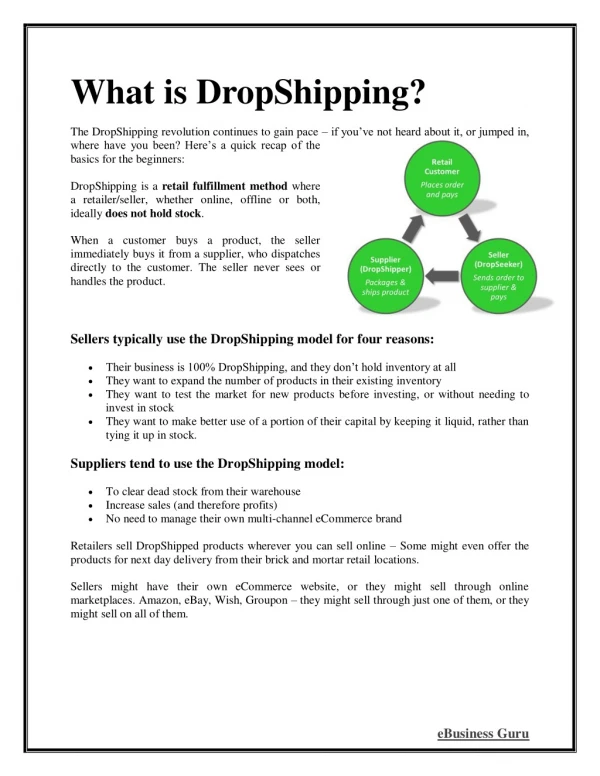 What is DropShipping?