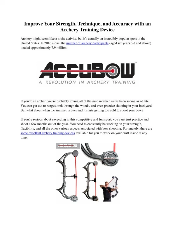 Improve Your Strength, Technique, and Accuracy with an Archery Training Device