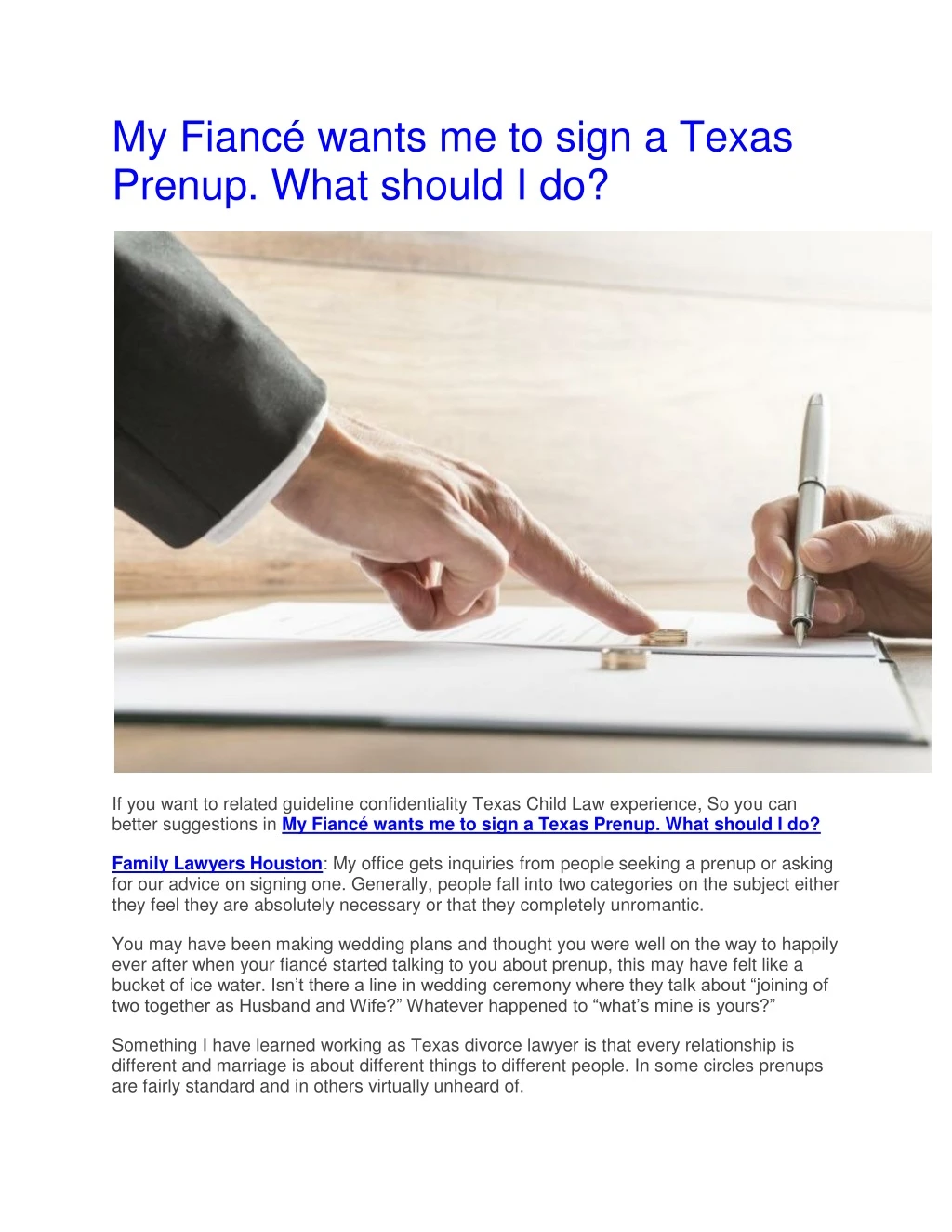 my fianc wants me to sign a texas prenup what
