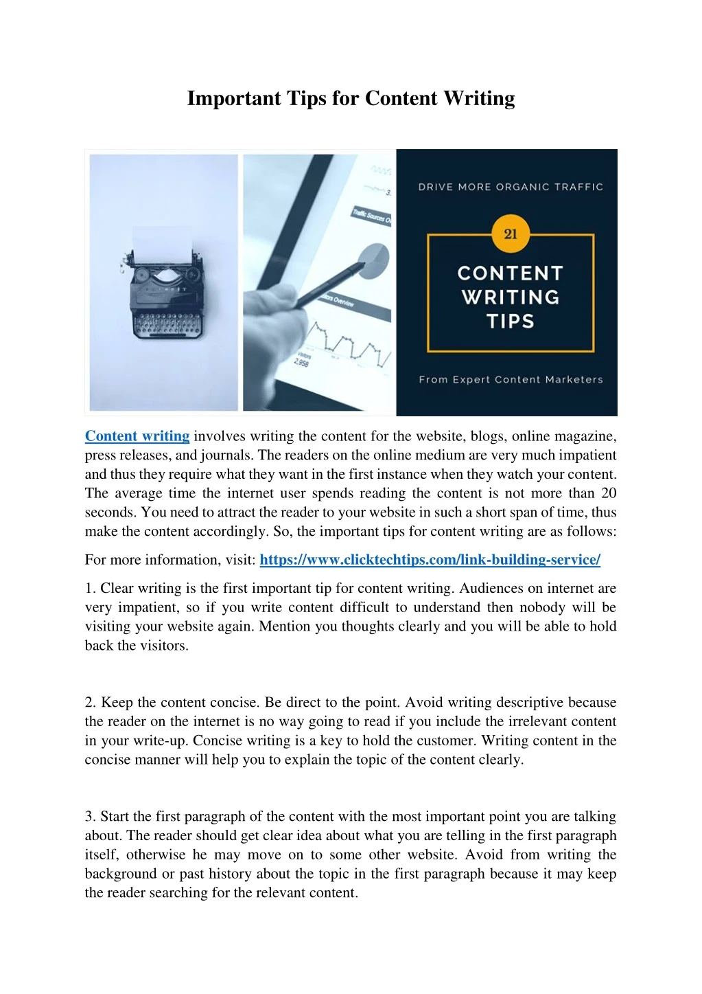 important tips for content writing