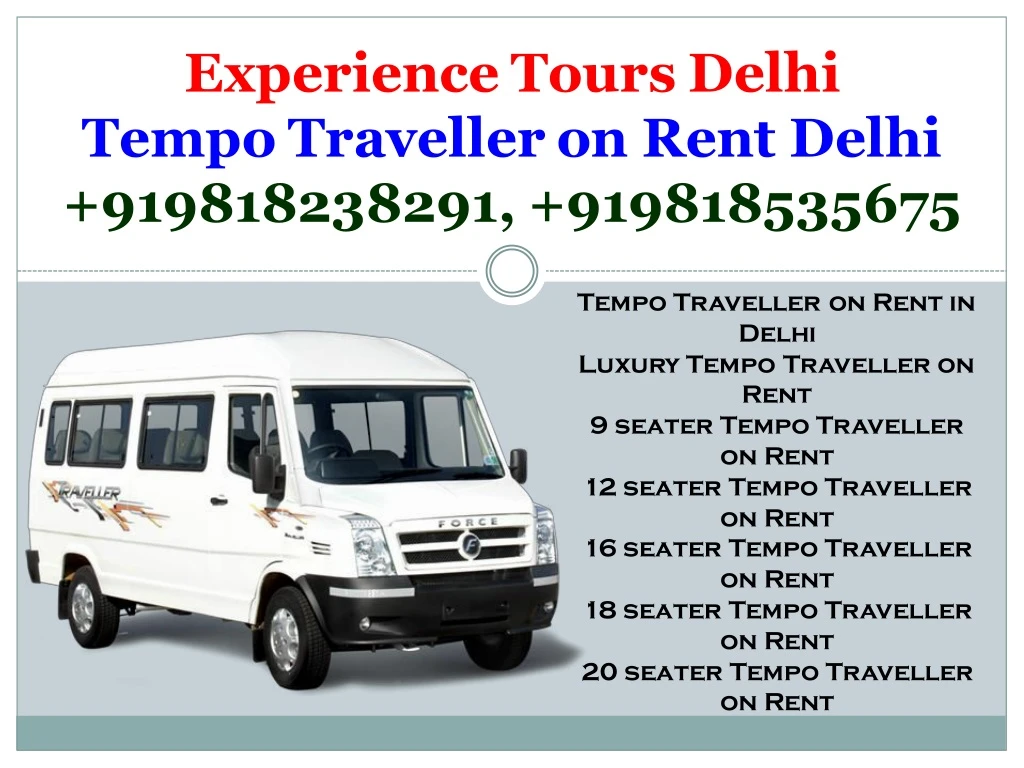experience tours delhi tempo traveller on rent