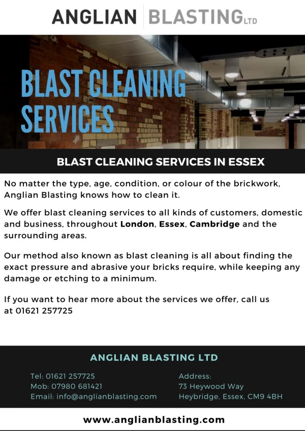 Blast Cleaning Services - Anglian Blasting