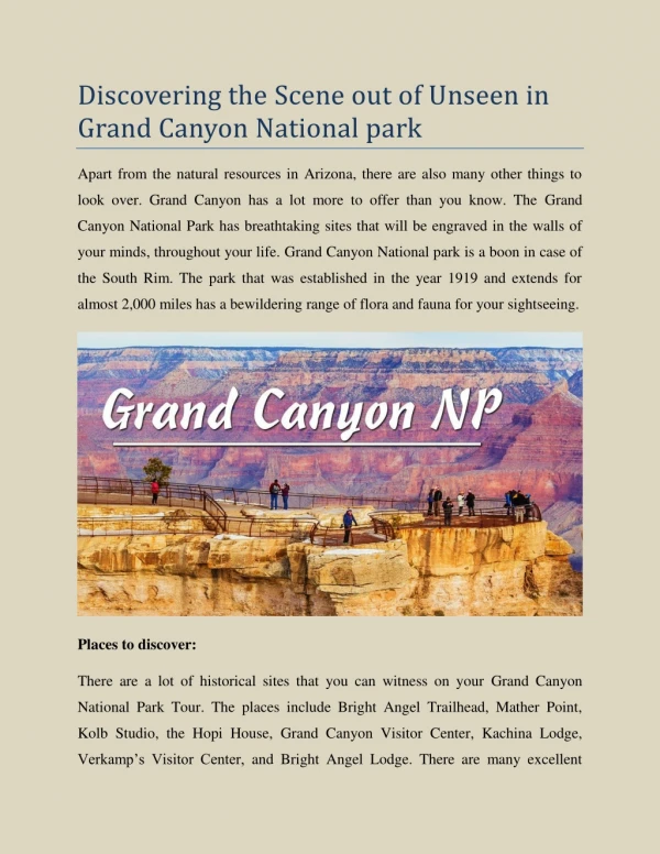 Explore Grand Canyon National Park