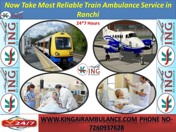 Now Take Most Reliable Train Ambulance Service in Ranchi equipments