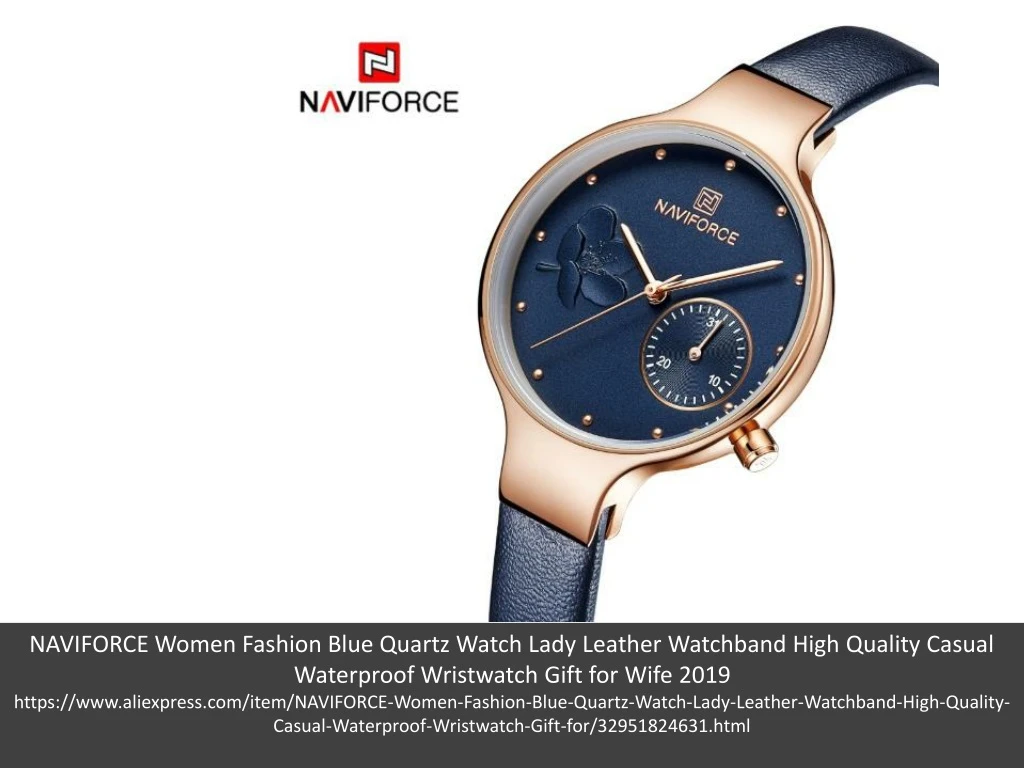 naviforce women fashion blue quartz watch lady