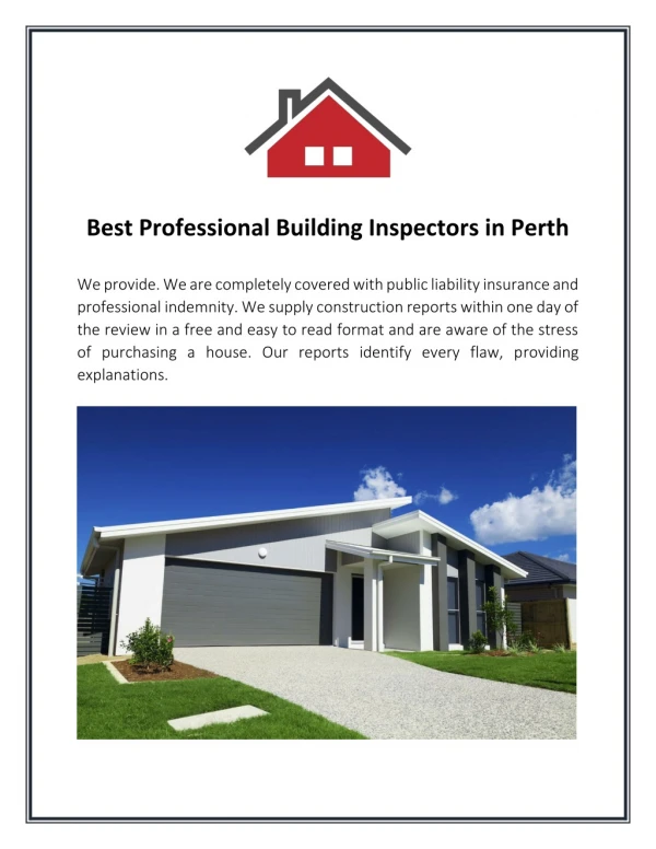 Best Professional Building Inspectors in Perth