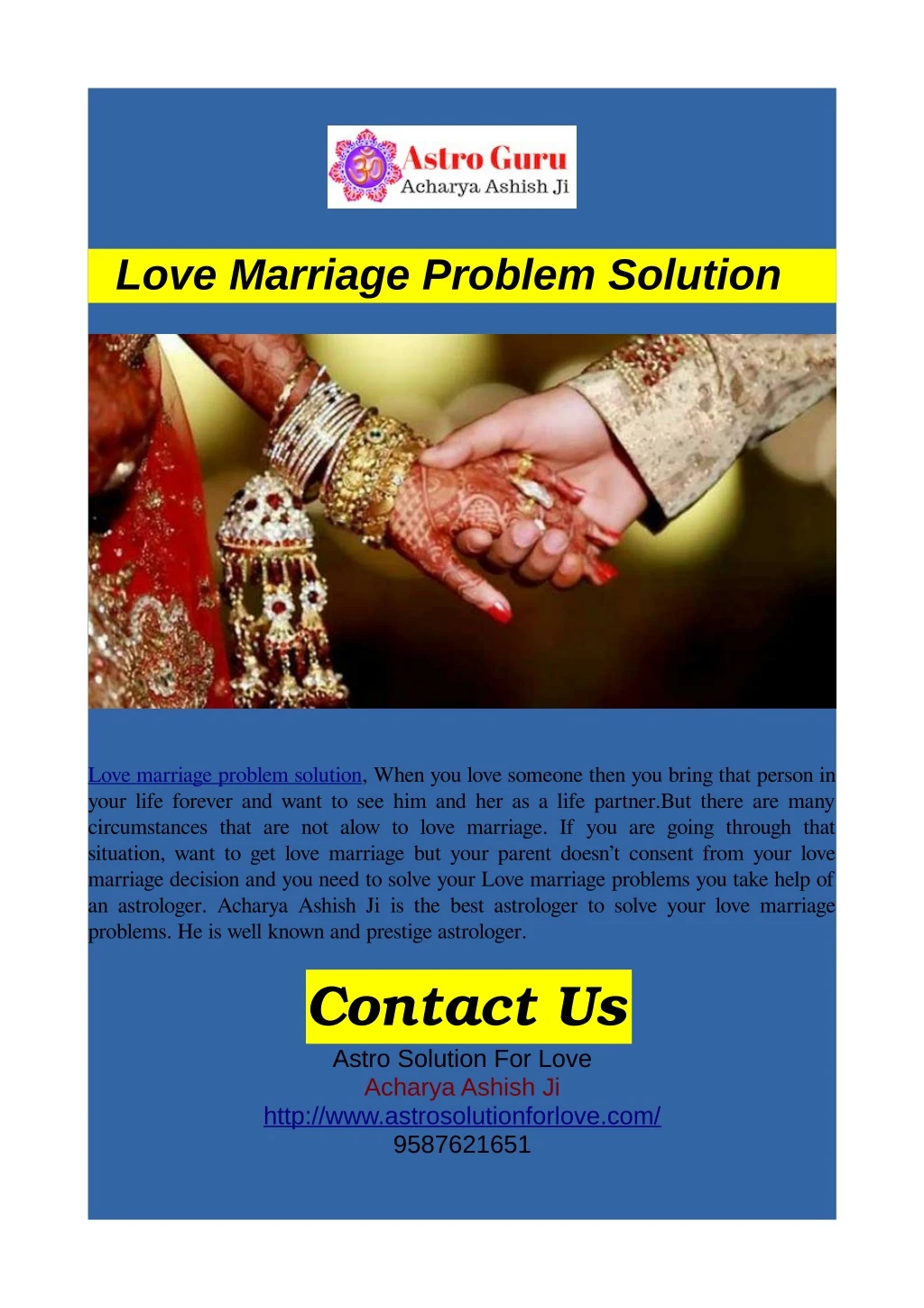 love marriage problem solution