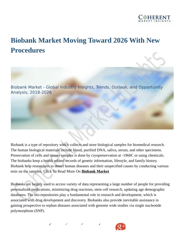 Biobank Market Moving Toward 2026 With New Procedures