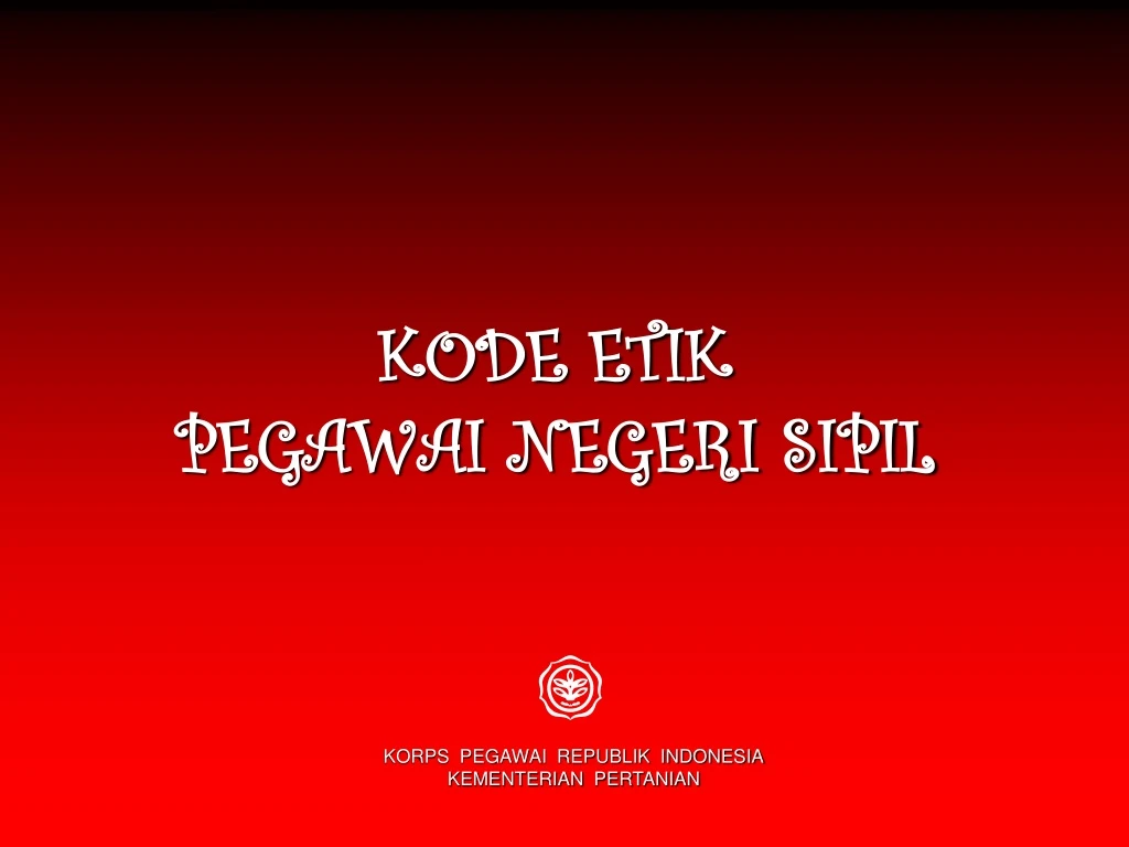 kode etik pegawai negeri sipil